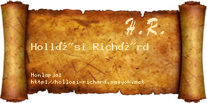 Hollósi Richárd névjegykártya